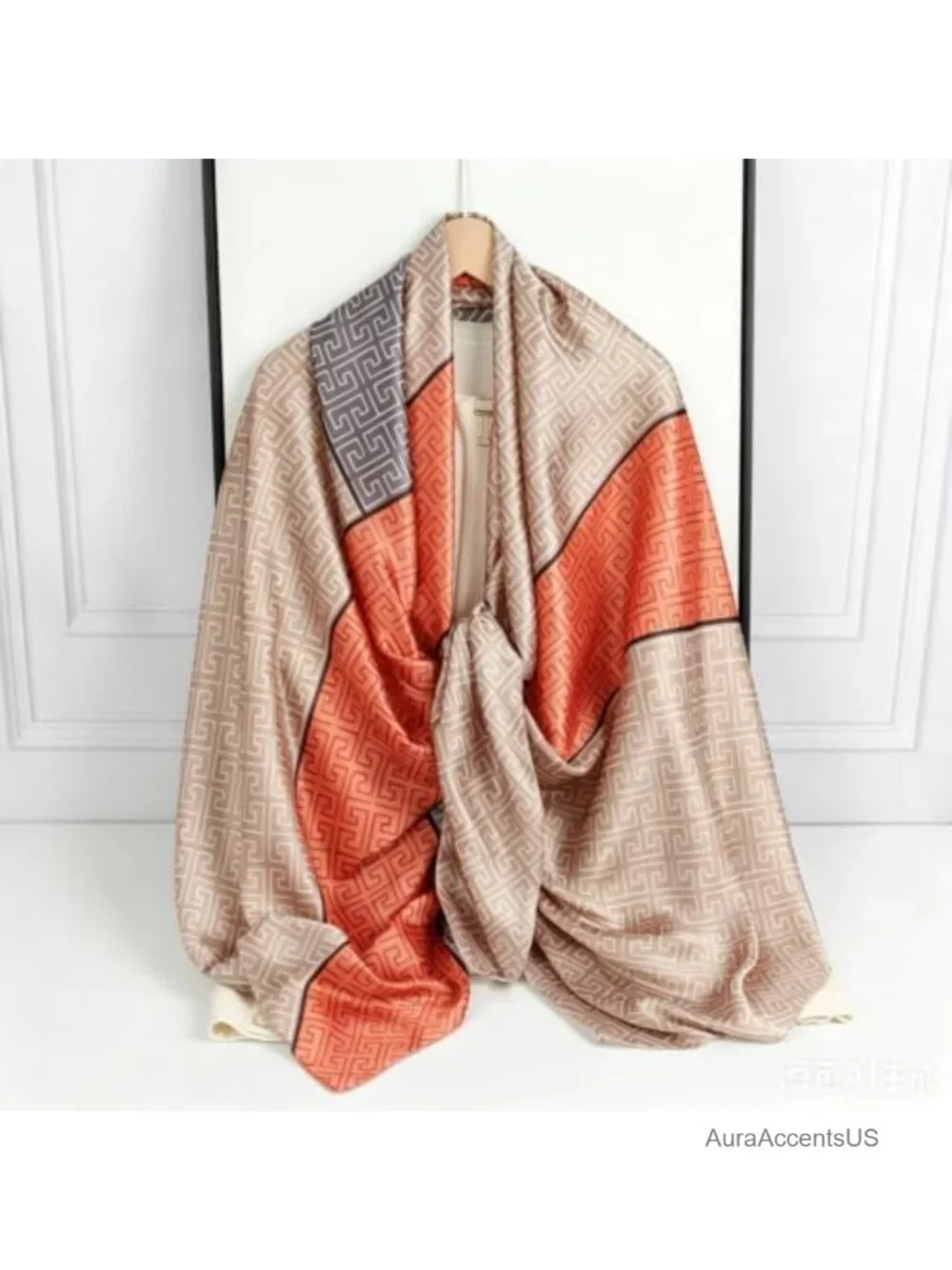 Oversized Silk Scarf Lightweight Satin Shawl Wrap